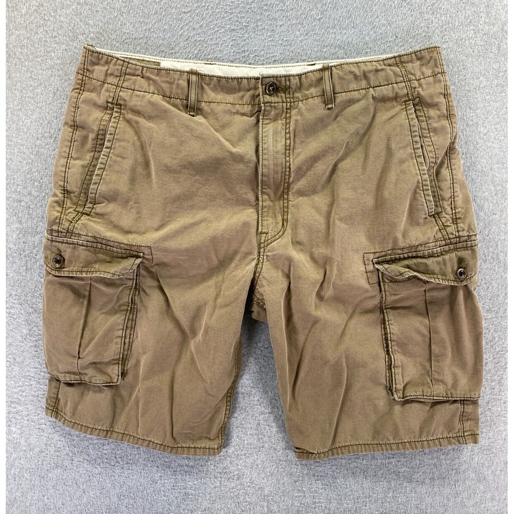 Levis Shorts Mens 38 Brown Flat Front Chino Cargo Pockets Skater Grunge Y2K